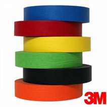 골든트리 3M 칼라 종이 마스킹테이프 24mm x 40M 6색 색깔 커버링 마킹 테이프, 투디코 적색 24mm x 40M 1개