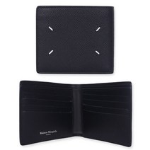 메종마르지엘라 23SS 공용 스티치 반지갑 블랙 S35UI0435 P4745 T8013