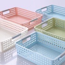 북유럽 직사각형 플라스틱 수납 바구니 주방 욕실 수납 바구니 정원 수납 상자, 스몰 그린