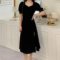 아리썬 여성 캐주얼 반팔 원피스 드레스