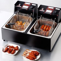Mochae 전기튀김기 업소용튀김기 소형 치킨 돈까스 튀기기 영업용 대용량튀김기 10L/20L, 바탕색, 튀김기2구