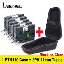 라벨기 라벨프린터 labelwell eva hard case 적당한 형제 pt-h110 pth110 231 label maker for travel bag Carrying, 1케이스 5팩 세트 9