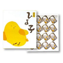 일본 규슈 명과 히요코 병아리 만쥬 쿠키 선물 세트 16개들이, 1개, 16개입