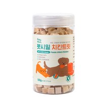 펫시밀 강아지 고양이 동결건조 간식 중용량 북어 연어 치킨 1개, 치킨트릿 100g 1개