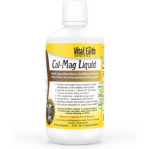 Vital Earth Minerals Cal-Mag 보충제 액체 - 칼슘 마그네슘 뼈 지원 활력 공급/균형 풀빅산 미네랄 비타민 D3 및 K 32 Fl Oz