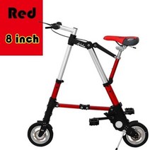 접이식 전동자전거 전기자전거 배달 렌탈 키트 폴딩 자전거 8 인치 알루미늄 합금 사이클링 초경량 미니 성인 회사원 공압 타이어 싸이클, 빨간+8 inch