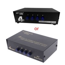 4-Way AV 스위치 RCA 스위처 4 out out out out out dvd STB 게임 콘솔 용 복합 비디오 L / R 오디오 신호 선택기 상자
