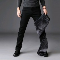 예스라인 융털 본딩 스판 블랙청바지 남자기모청바지