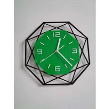 팔각시계 무소음벽시계 벽걸이 선물 거실 침실 북유럽 모던 앤틱 시계 집들이용 무소음 거실인테리어, 그린 36x36