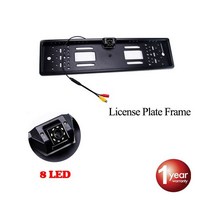 SINOVCLE-자동차 리어 뷰 카메라 EU 유럽 번호판 프레임 방수 나이트 비전 리버스 백업 4 또는 8 LED 라이트 가성비 좋은 160350, China_Wire 8 LED