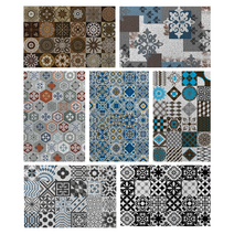 [신상품 출시 기념 깜짝 세일] 팩토리21 북유럽패턴 베란다 세탁실바닥 현관코일매트 매장 사무실 업소용 바닥 DIY매트, 스퀘어 블랙