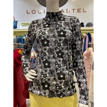 루이까스텔[NC강남] 22S/S 여성 주름가공 플로랄 프린트 냉감 터틀넥 티셔츠