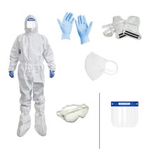 레벨D 방호복 5종세트 보호복 의료용 방역복 작업복 페이스쉴드 고글, 고글형, XL
