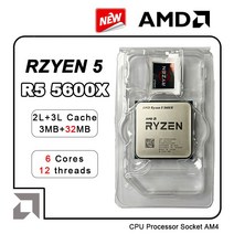 AMD Ryzen 5 5600X - 시리즈 버미어 (Zen 3) 6 코어 3.7 GHz 소켓 통합 그래픽 데스크탑 프로세서 없음, 한개옵션0