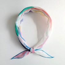 [자체제작] 아리 Color Play Wing 린넨실크 미니마름모 스카프 (핑크)