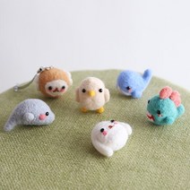 초보자 양모펠트 니들펠트 동물 만들기 (도구포함), 고래, 1개