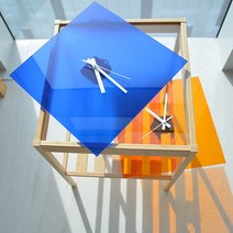 다세코 벽걸이시계 인테리어시계 아크릴시계 무소음 벽시계 홈데코 시계, 블루