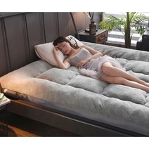 빨아쓰는 두꺼운 양털 토퍼 매트리스 침대 패드 매트, 03 - 180x200 그레이