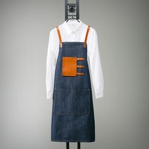 하나유니폼 가죽 데님 앞치마, 1개, 다크그레이(A-815)