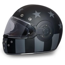 Daytona Helmets 풀 페이스 오토바이 헬멧 레트로 - DOT 승인 [무광택 블랙] [무광택 블랙 악센트] [S], Small, Dull Black Captain America St
