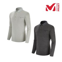 밀레 MILLET 2칼라 봄 여름 SS시즌 가슴포켓 일상 및 등산아웃도어 겸용 쾌적한 기능성 기본형 카라 긴팔 티셔츠