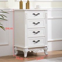 원목 고급스러운 앤틱 서랍장 5단 수납장, 화이트4단