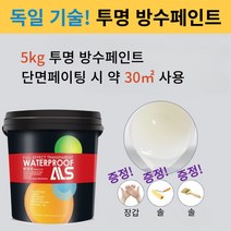 Life Rhythm 독일 기술 투명 방수페인트 지붕 옥상 욕실 방수 접착제 특가세일, 5kg, 5KG, 1개