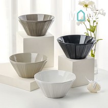 몬즈 기비 도자기 면기 4p 라면그릇 덮밥그릇, 하양2p, 하양2p
