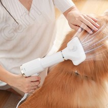 Garrl 반려동물 2in1 펫 드라이기 강아지 고양이 죽은털 제거 헤어빗 열풍조절가능, 화이트
