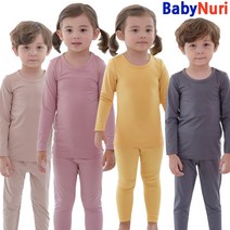 베이비누리 유아 아동 주니어 내의 실내복 히트택 에어로웜 상하세트