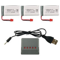 SYMA X5HW X5HC 드론부품 드론배터리, 37.(X5HW) 1200mah3개+5in1충전, 1개