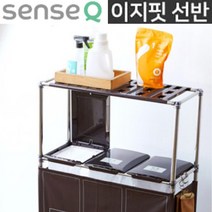 센스큐 이지핏 상단 선반 / 재활용 분리수거함 이동식 쓰레기통 구성 상품 가정용 사무실, 브라운 3구, 1개