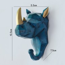 북유럽 동물 행잉 코트 후크 1 개 월 펀치 프리 사슴 머리 키 행거 홈 스토리지, Blue Rhino