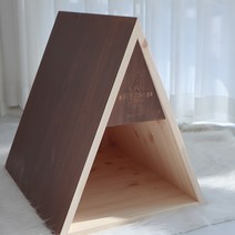 국내생산 우드테일러 원목 강아지집 고양이 펫하우스 안정적인 A형구조 소형견 중형 추천, 새들브라운