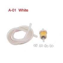 Alconstar- 6mm 오토바이 가스 연료 필터 가솔린 파이프 호스 라인 + 4 클립 모토 스쿠터 먼지 자전거 쿼드, 02 WHITE