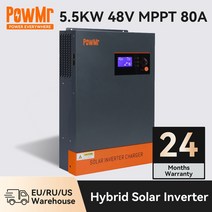 인버트 자동차인버터 캠핑 차박 Powmr 5kw 하이브리드 태양광 인버터 48v 태양광, 일반 버전 48v, 와이파이 없음, 220-240v