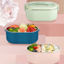 스테인리스 보온도시락 직장인 휴대용 헬스 식단도시락통 수능도시락 밀프랩, 핑크