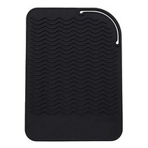 FChome 내열 실리콘 매트 스트레이트 헤어 다리미 컬링 다리미 플랫 다리미 여행 매트 핫 스타일링 도구 식품 학년 실리콘 블랙