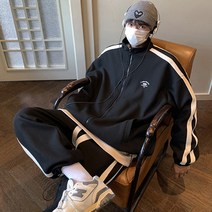 이유까까 남성용 오버핏 두줄 트레이닝복 세트