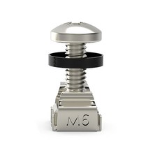 M6 랙 마운트 나사 키트 스퀘어 홀 스크류 와셔 세트 랙 서버 캐비닛 서버 선반 장착 m6x12mm m6x16mm, M6X16 니켈 도금