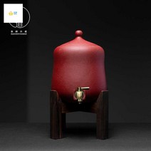 다도 물항아리 다기 세트 전통 다구 대형 옹기 정수기, 다도 항아리 레드 5L(나무 프레임 보내기)