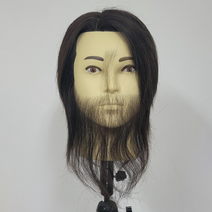 클러버 이용사 통가발 남성가발 이용사 통가발 덧가발, 국가고시용 이용사 통가발 (수염있음), 1개