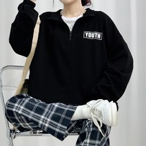 [루즈핏/캐주얼룩] 유티 반집업 맨투맨