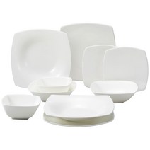 NARUMI(나루미) 식기 세트 스타일스(Styles) 화이트 심플 스퀘어 2인용 10피스들이 전자 레인지 따뜻하게 식세기 대응 선물 박스 첨부