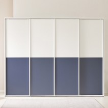 엉클잭 애플 비스포크 컬러도어 슬라이딩 옷장 장롱 2800, 스모키올리브, D형 (옷장+이불장+옷장+4단선반장)