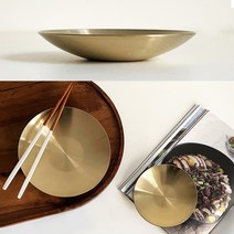[쿠커스 판다] 리빙아트 티타늄 궁중찬기 5size (SUS304 스텐) 골드 무광 궁중 찬기 스탠 반찬기 스테인레스 접시 그릇 샐러드볼 불고기 국물대접 한정식기 한식 업소용, 5호 [20cm]