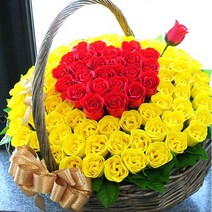 지나로즈 생일 기념일 꽃 선물 프로포즈 비누 꽃바구니 어버이날 스승의날 비누꽃 100송이 장미꽃 하트 비누장미, 큐피트화살 옐로우
