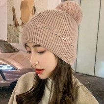 스피소 느리게걷기 여성 겨울 니트모자 토끼털 방울모자 털모자 넥워머 방한모자 등산모자 라이딩 모자 군밤모자