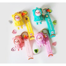 캐릭터 우비 돼지 키링 피그 열쇠 고리 차키 자동차키 가방 꿀꿀이 피규어, 퍼플, 1개