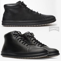 캠퍼 CHASIS 칼프스킨 오소라이트 미드탑 스니커즈 BK